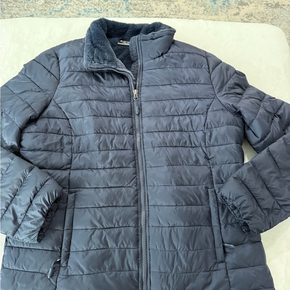 Heat Keep Women’s Navy Blue Winter Coat Size Large EB1